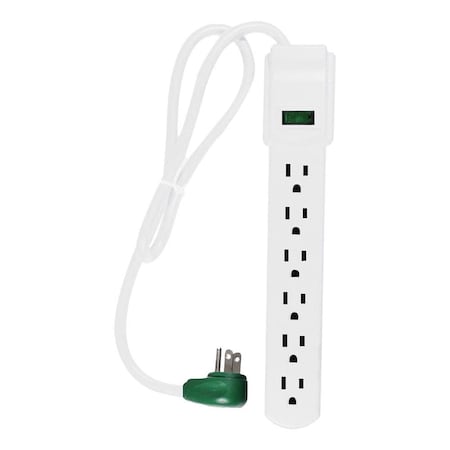 Gogreen Outlet Tap, Surge, 5-15R, 3 ft., White GG-16103MS
